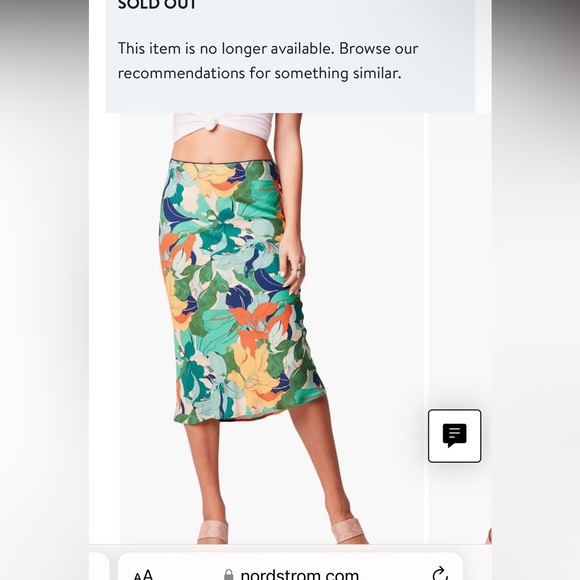 Nordstrom nwt floral midi skirt S